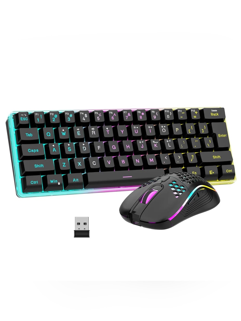 Red Thunder Mechanical Gaming Wireless keyboard and Mouse Combo - Black